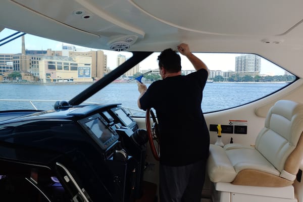 Luxury yacht cabin interior kept cool with marine window tinting